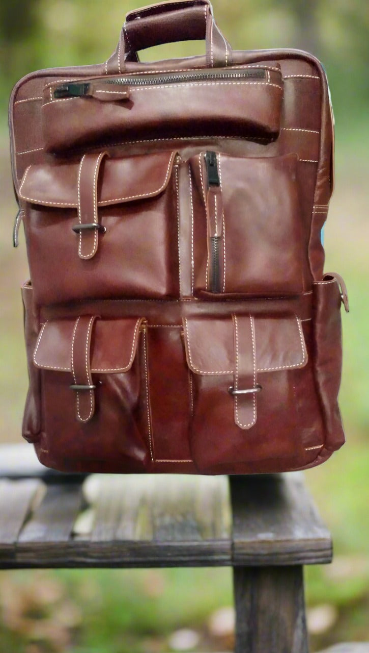 leather travel backpack genuine leatehr bag backpack brown backpack travel bag for men 