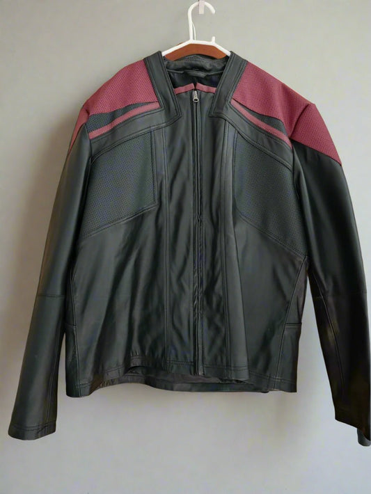 Perforated Leather Jacket Men