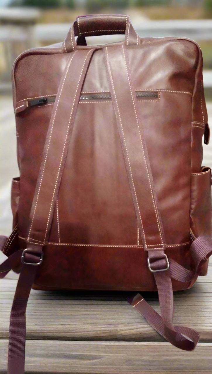 leather travel backpack genuine leatehr bag backpack brown backpack travel bag for men