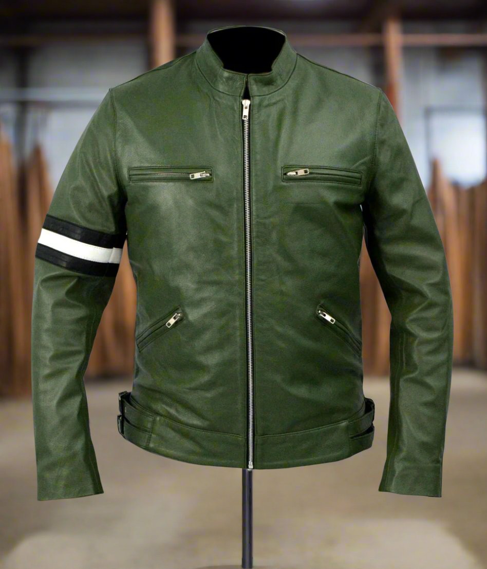 green leather jacket biker leather jacket men real leather jacket men christmas sale mens mototrcycle jacket gift for men winter jackets 2024