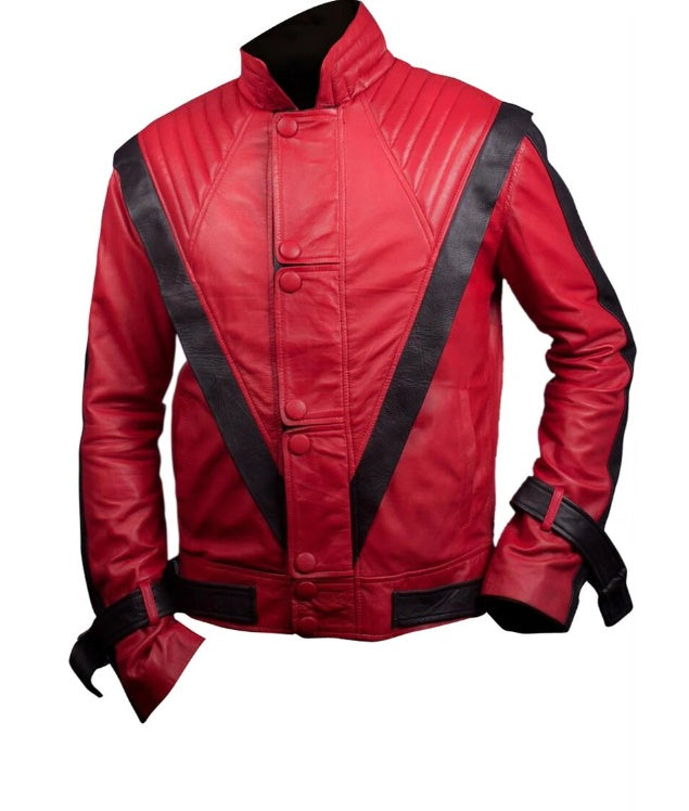 Michael Jackson jacket mens leather jacket for men red leather jacket men mj thriller jacket jacket mj fans designer jacket men celebrity jacket for men 