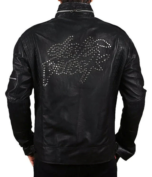 Black Daft Punk Leather Jacket For Men Black Biker Jacket