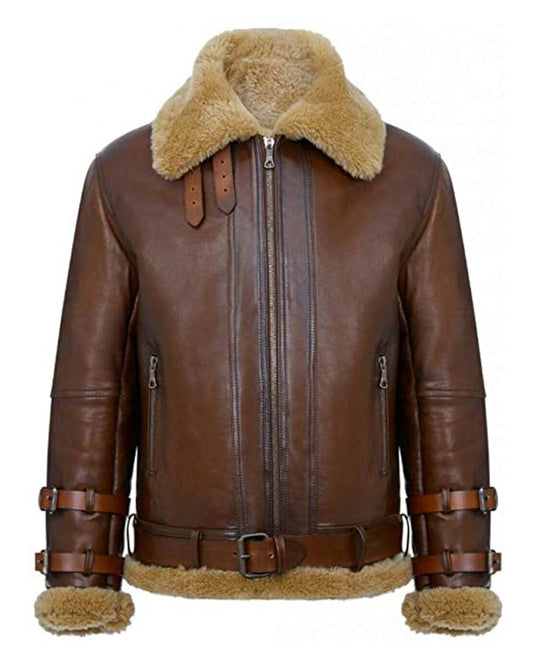 mens bomber jacket winter jacket for men 2024 new leather jackets warm winter jackets brown leather jacket fur leather jacket shearling jacket men b3 aviator jacket men brown bomber jacket 