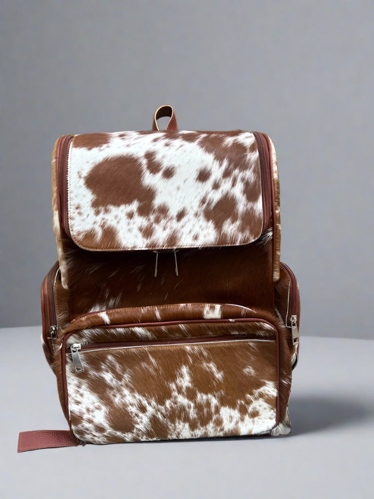 Customize Diaper Backpack Bag Cowhide Leather Backpack