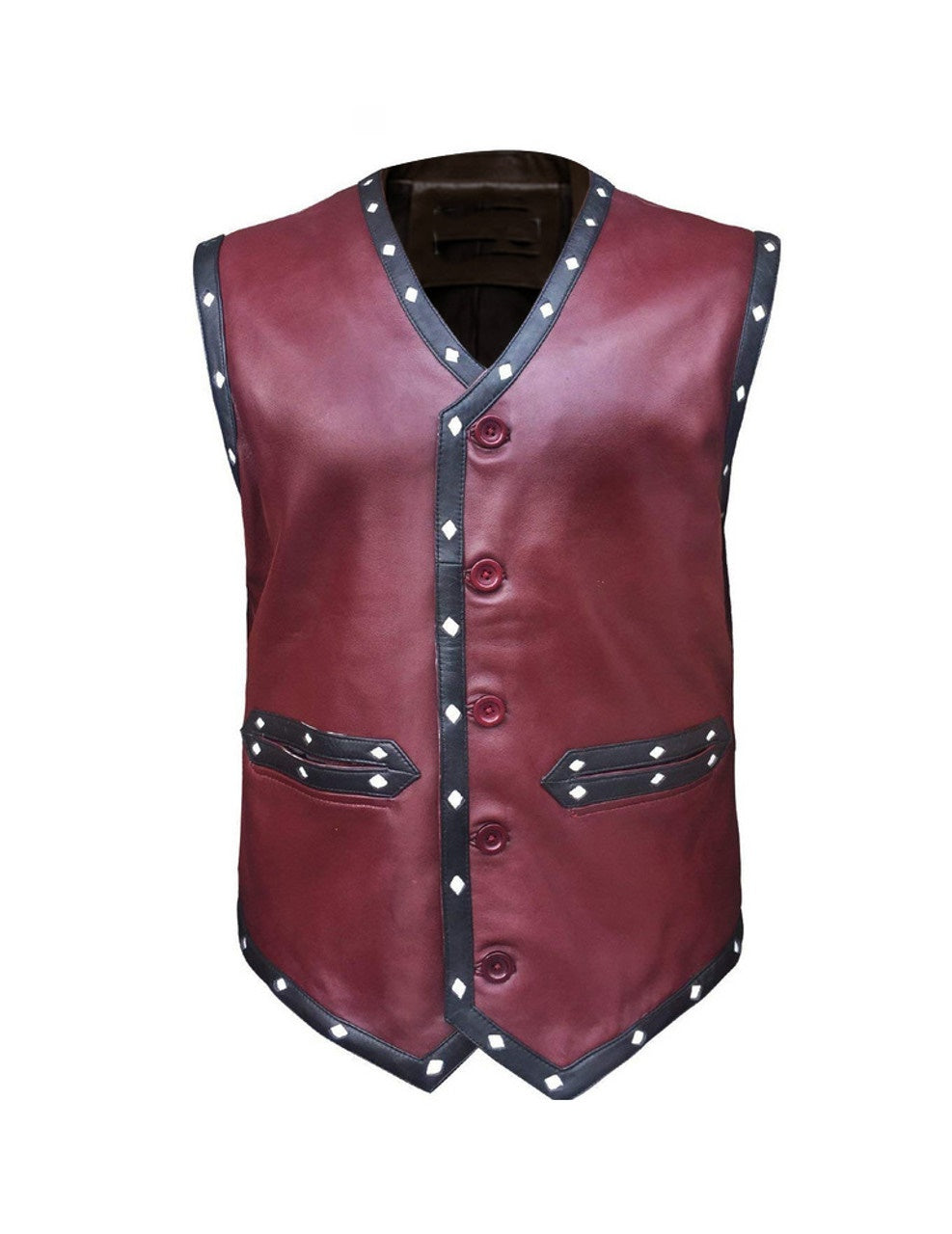warrior vest for men leather jacket for men maroon vest men warrior vest men genuine leather vest men biker vest for men gift fo him